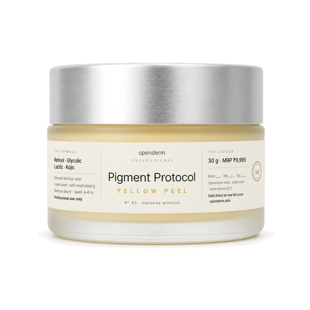 OPENDERM Pigment Protocol · Yellow Peel